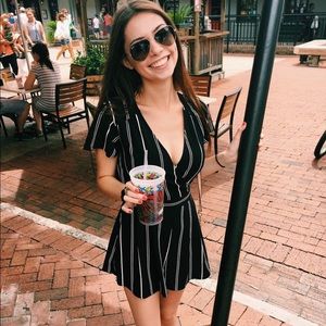 Xhilaration black & white romper
